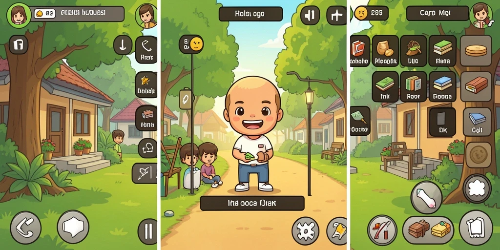 Tampilan grafis yang memukau dalam lingkungan game.